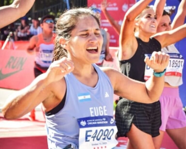 Eugenia Morales en el Maratón de Chicago