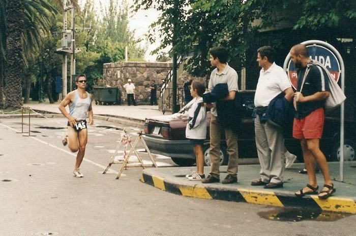 Triatleta. Triatlón Vendimia 1999, Mendoza, Argentina.